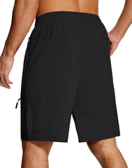 SERAMY men's hiking shorts side view showing cargo zipper pockets for quick access.