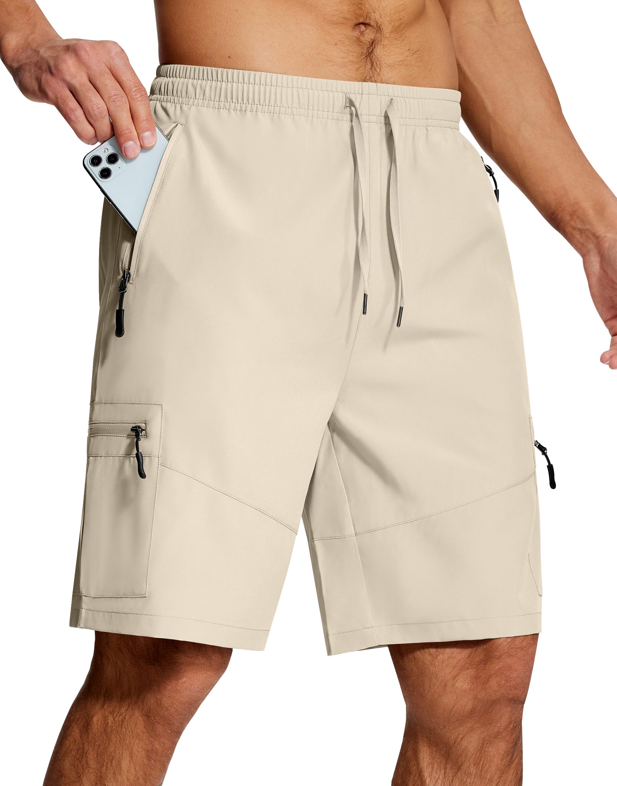 SERAMY men's hiking shorts with zippered pockets keep essentials secure on outdoor hikes