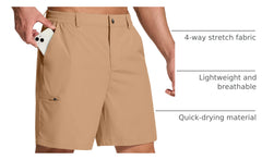 SERAMY UPF 50+ and water-repellent shorts protect from sun and light moisture.