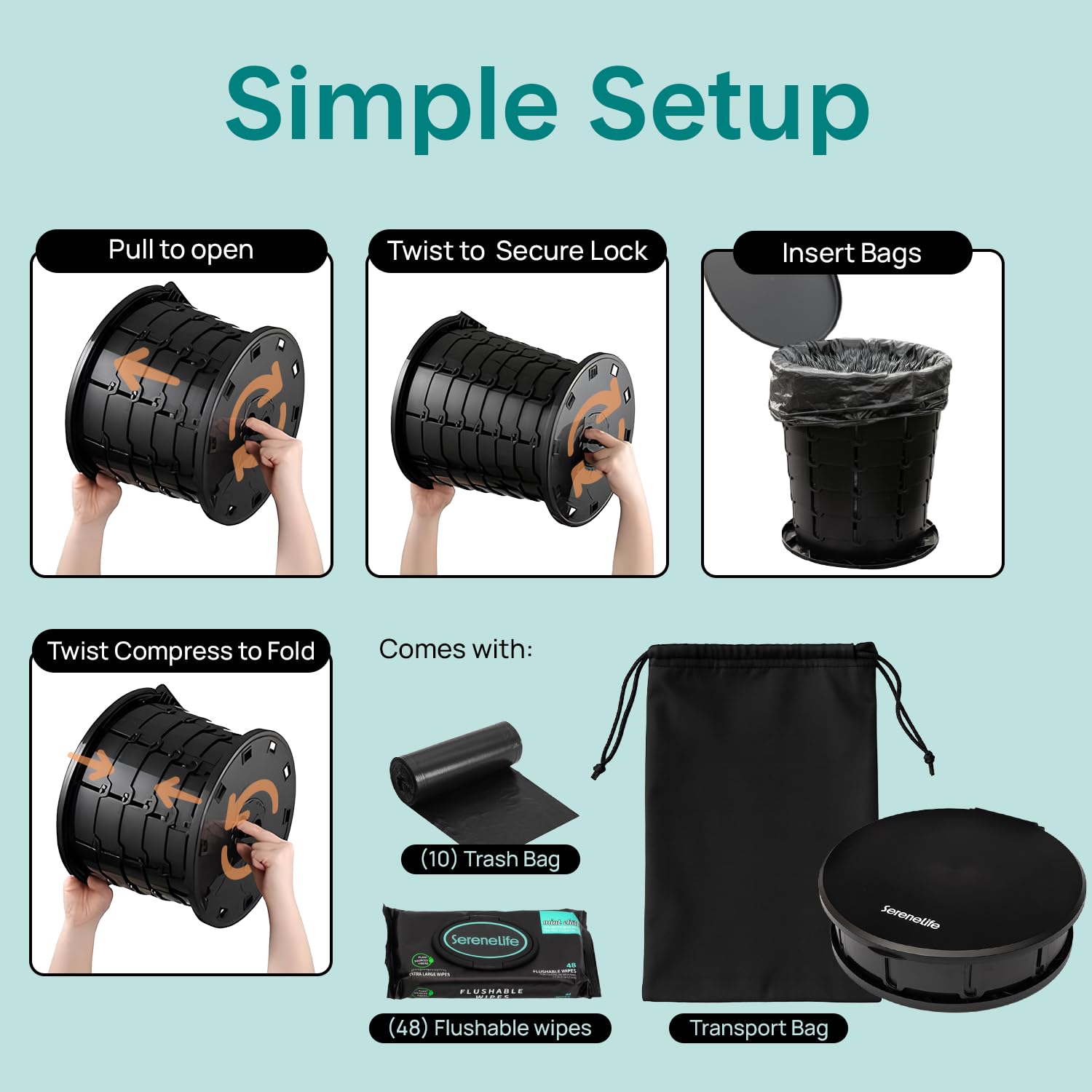 SereneLife 5-in-1 design doubles as a compact outdoor stool.