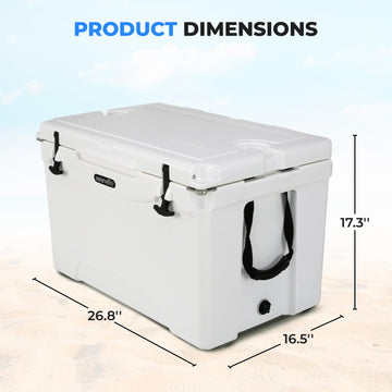 SereneLife 50QT cooler drain plug close-up for leak-free drainage