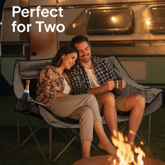 SereneLife camping loveseat folded in carry bag for easy travel