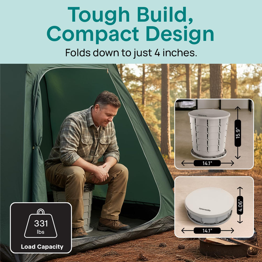 SereneLife durable ABS build supports up to 331 lbs securely