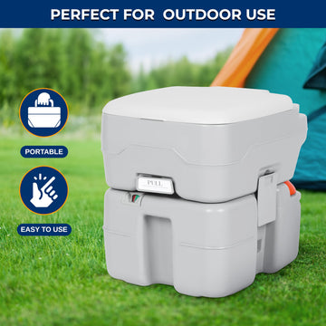 SereneLife double-sealed drain valve blocks odors and prevents leaks during transport.
