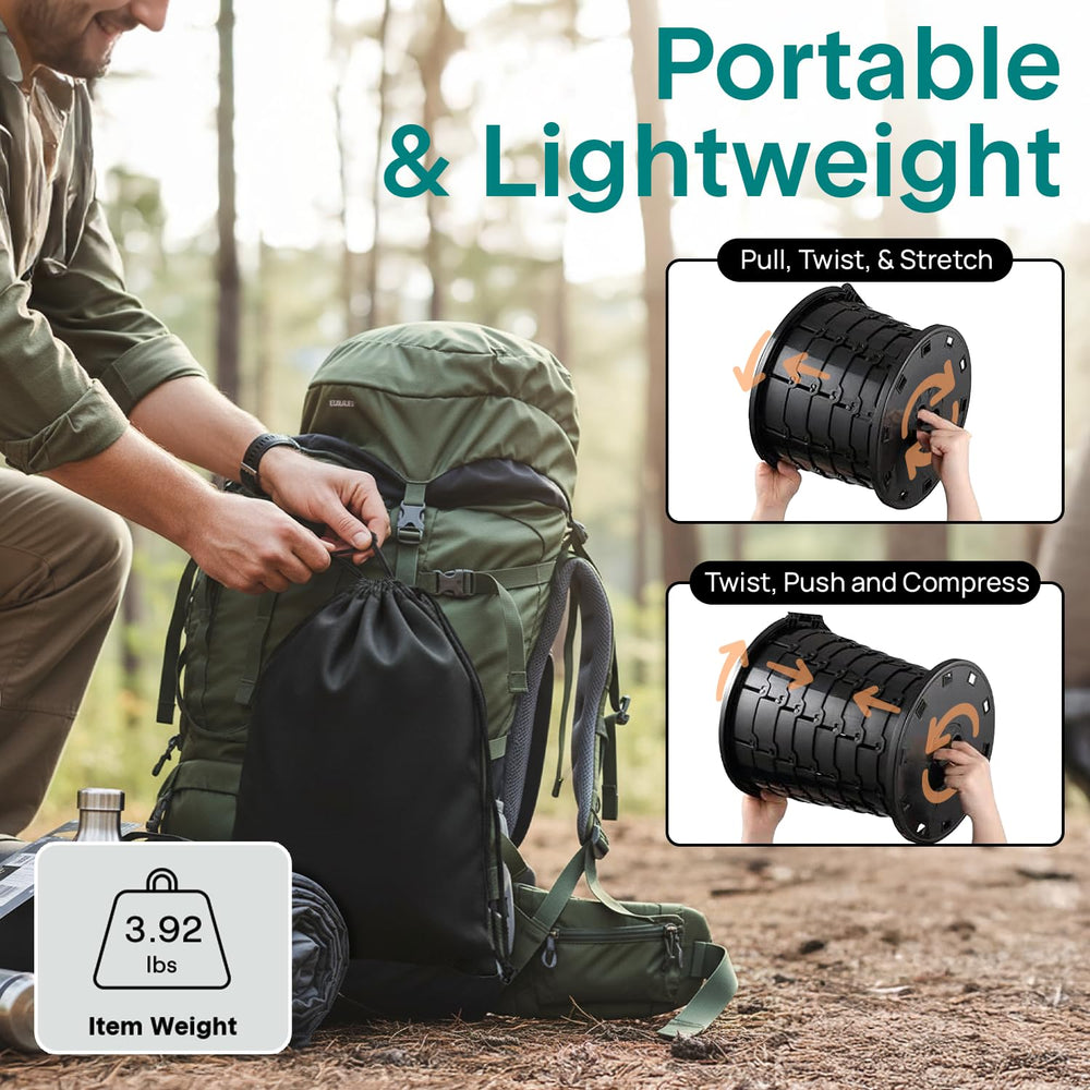 SereneLife foldable toilet with anti-slip base stays steady on rough ground.