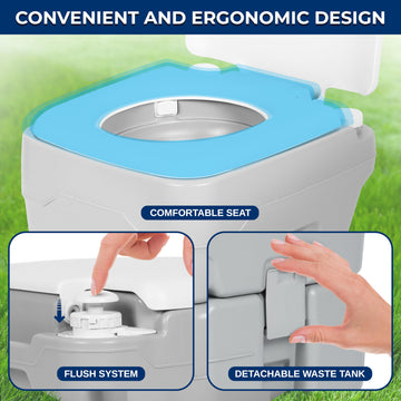 SereneLife piston flush system delivers thorough rinses with minimal water usage.