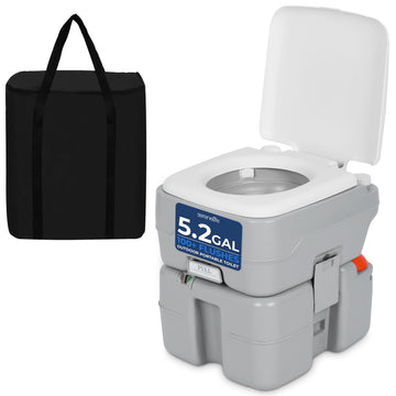 SereneLife portable camping toilet seat provides comfortable outdoor seating for adults.