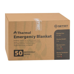 SET007 emergency Mylar blanket 50-pack bulk—ready for quick kit stocking