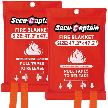 SecuCaptain emergency fire blanket folded for compact home storage and quick access.