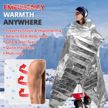 SecuCaptain blanket complements hiking gear for camping warmth and quick shelter options