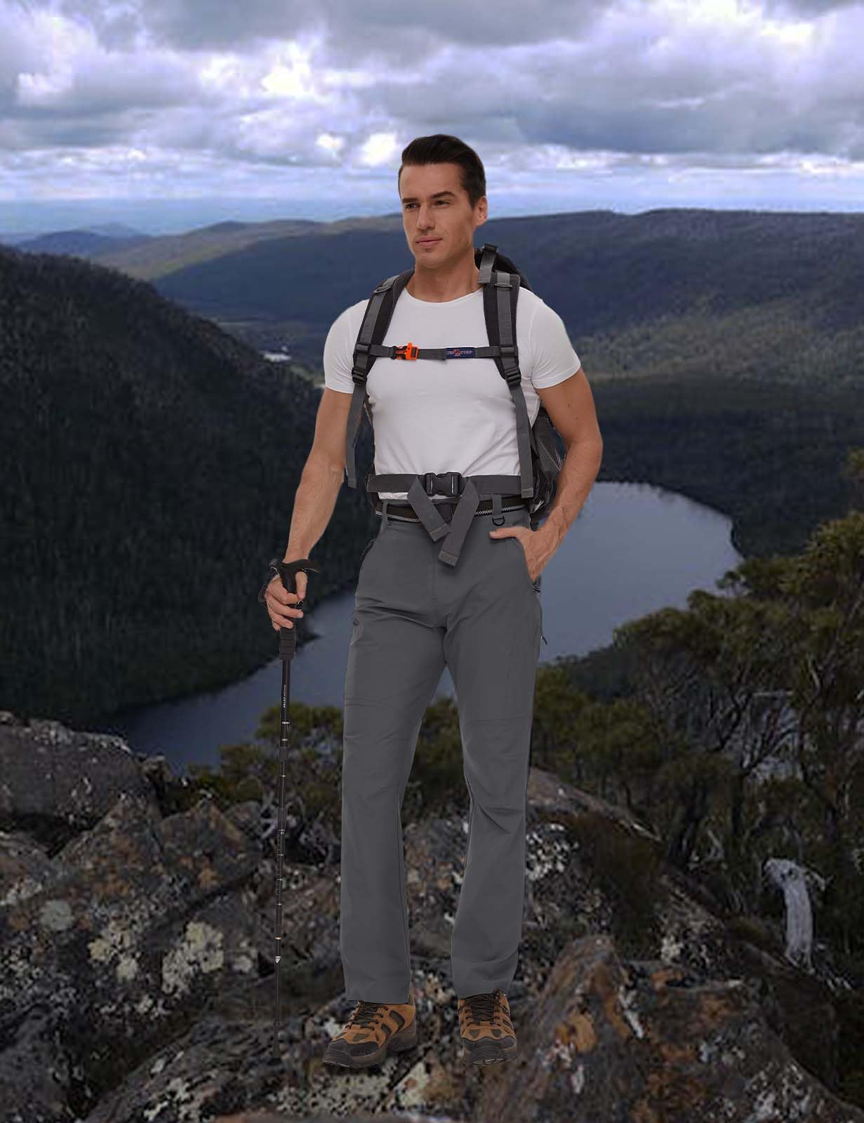 SEVEGO hiking pants waist detail with belt loops and D-ring