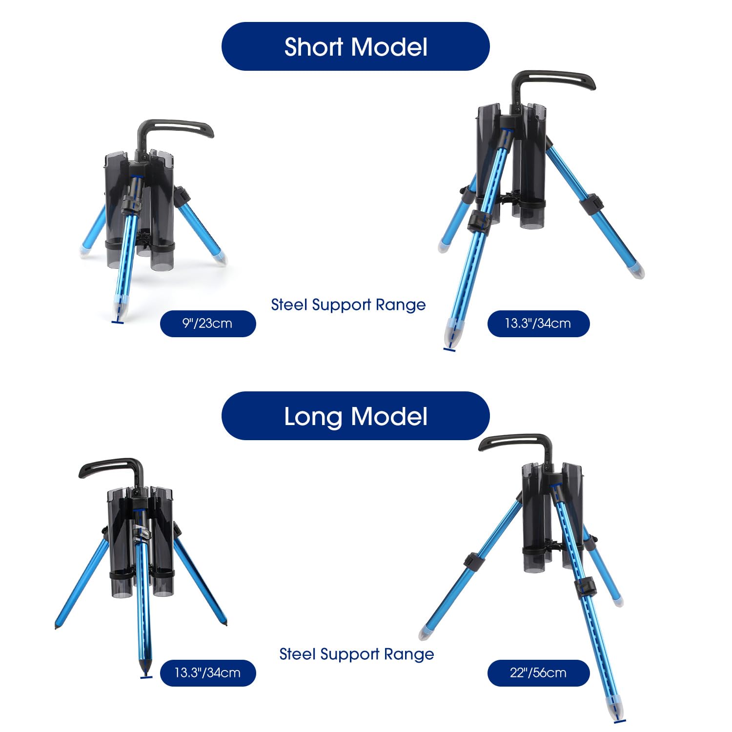 SevnElk 3-Tude rod holder adjustable-legs for precise height on terrain.