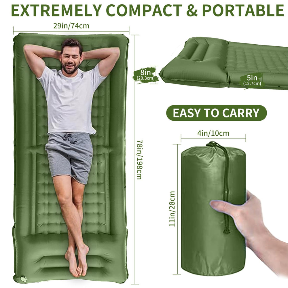SEVNPRIME sleeping pad folded compactly for easy backpacking and transport