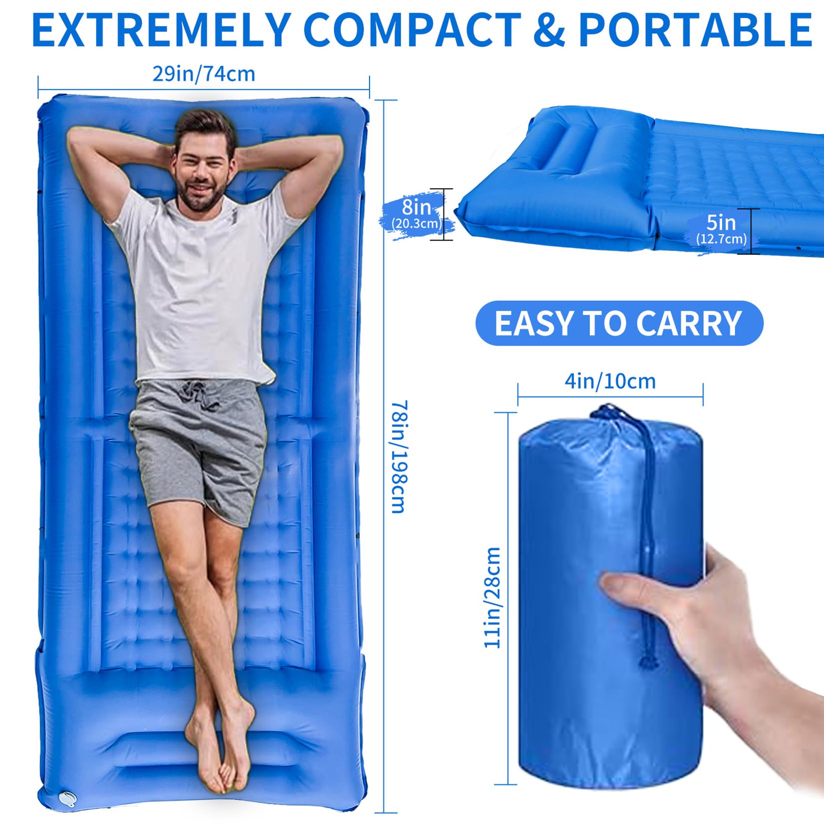SEVNPRIME ultralight sleeping pad packs compactly for backpackers