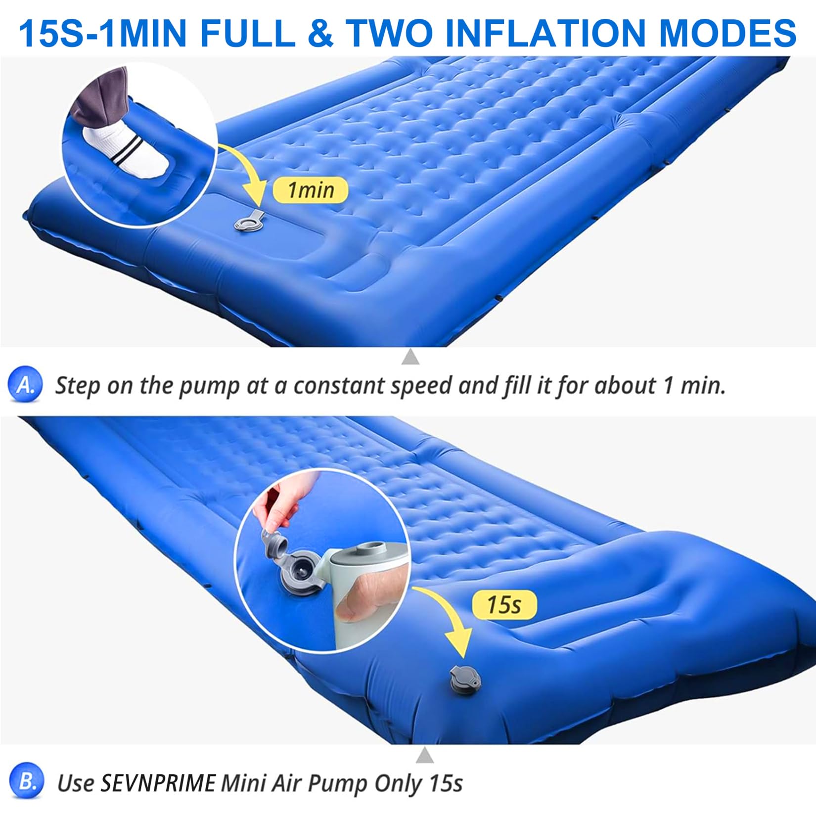 SEVNPRIME waterproof, quiet sleeping pad ready for any weather