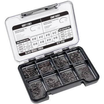 SF 10/12/14/16 fly tying hooks kit assortment in a magnetic box