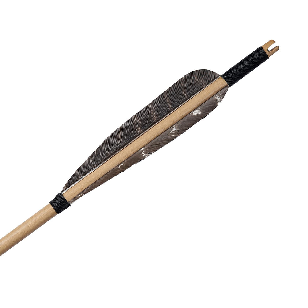S F 5 inch natural feather fletching supports smooth flight and traditional look.