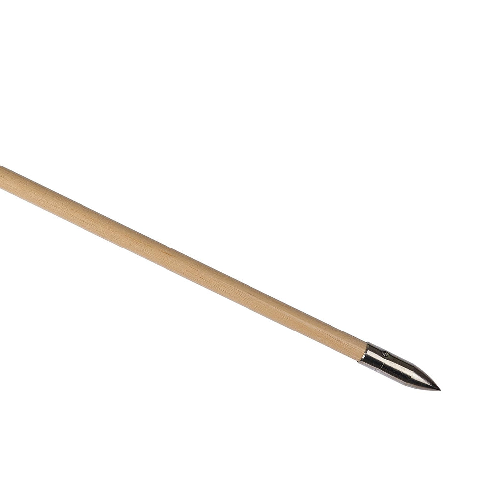 S F handmade wooden hunting arrow showcases craftsmanship and unique arrow details.