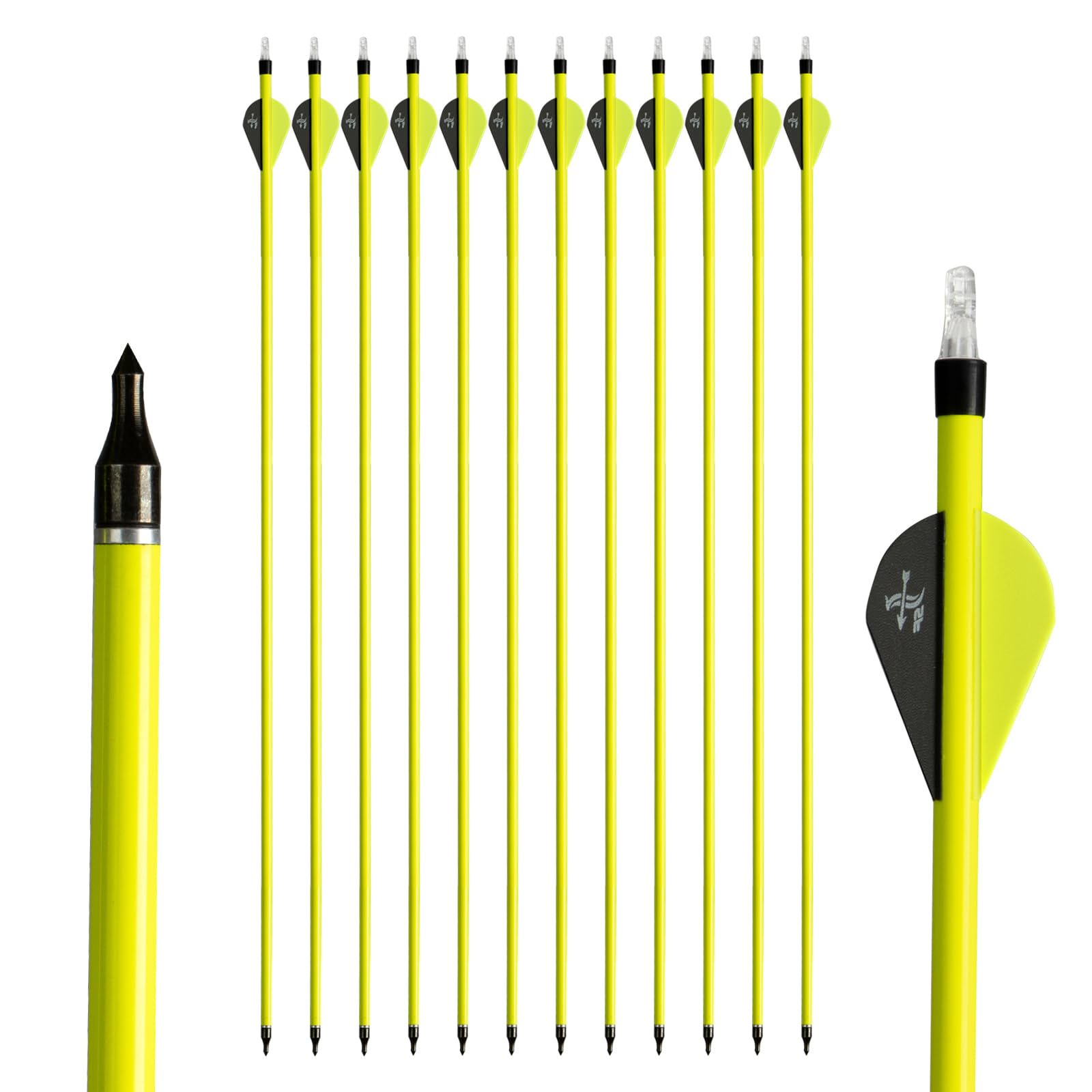 S F 28in carbon arrow with TPU vanes for balanced straight flight