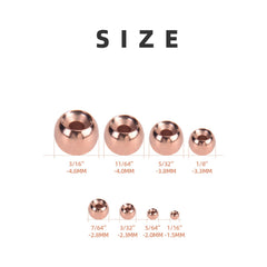 Copper 1/16 inch tungsten bead head eye side view