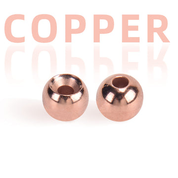 Gold color tungsten bead head eye close-up 1/16 inch