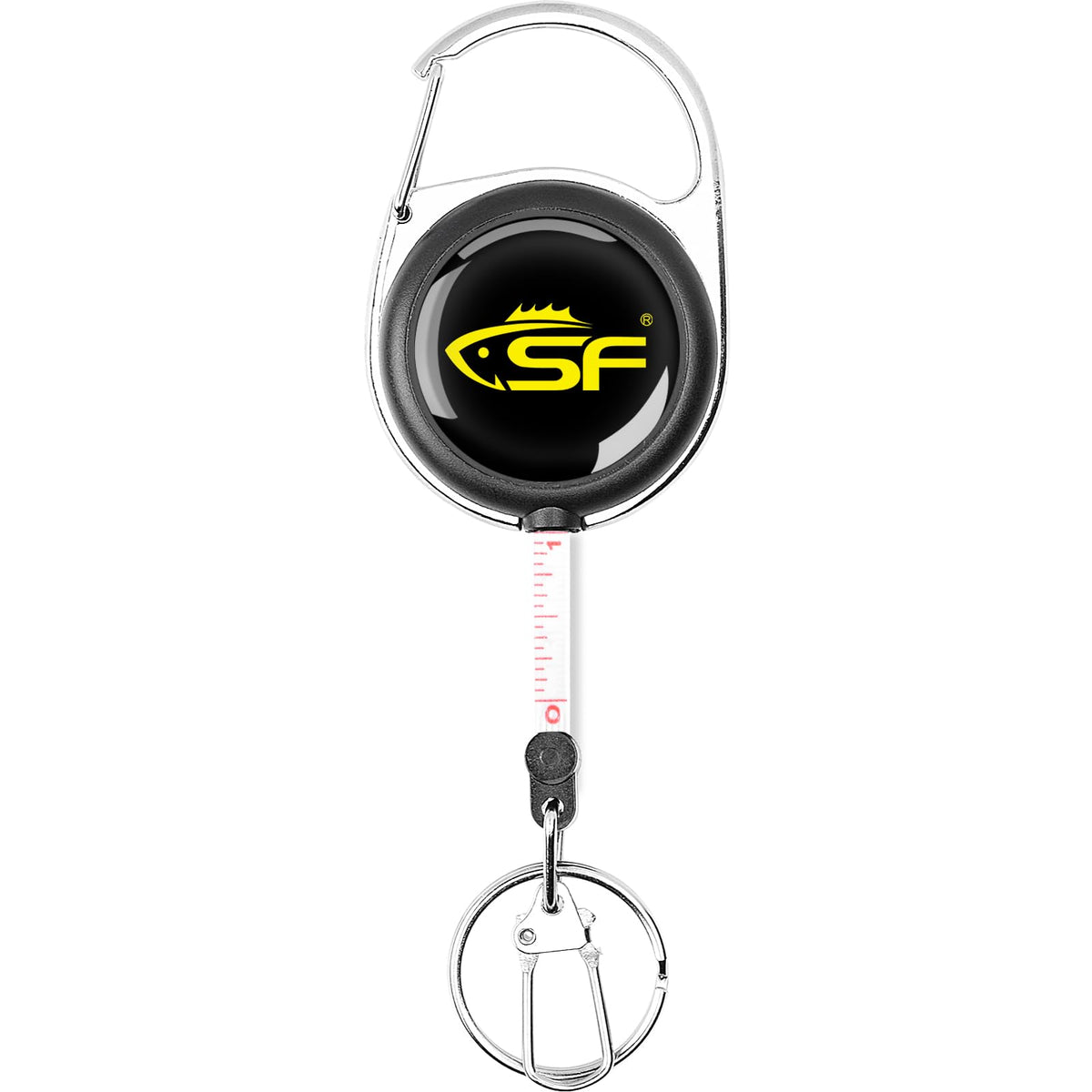 SF Fly Fishing Zinger Retractor Black with retractable tape