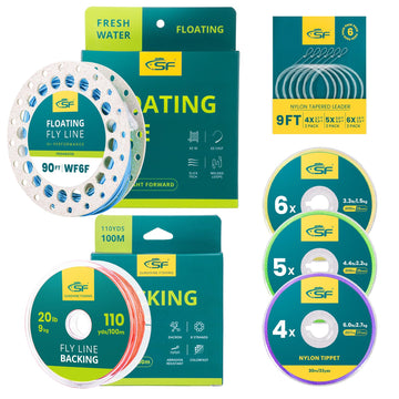 SF Fly Fishing 90ft sky-blue WF6F line for precise casting and visibility.