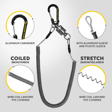 Sturdy aluminum alloy hook and carabiner in gunmetal