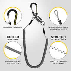 Sturdy aluminum alloy hook and carabiner in gunmetal