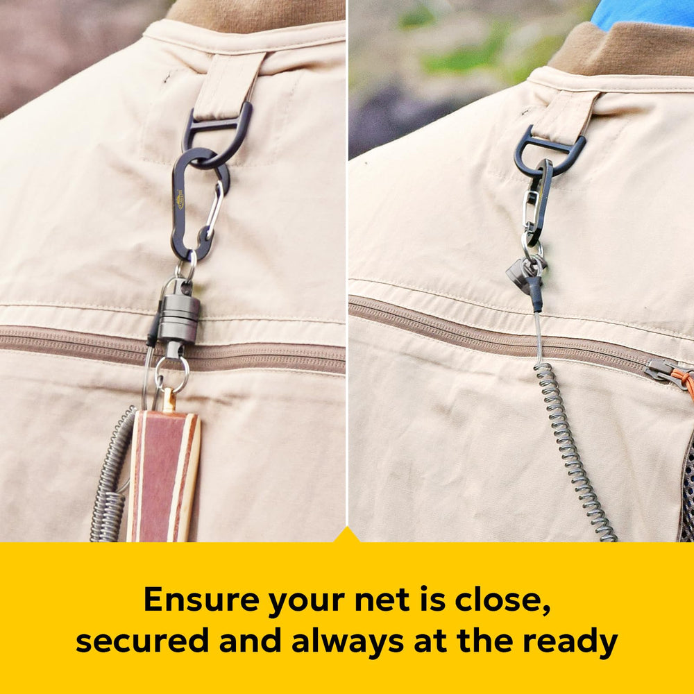 Magnetic net release securing gear