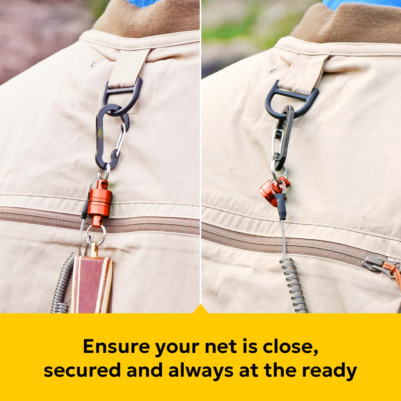 Product package contents: magnet clip, aluminum hook clip, stretchable cord (red)