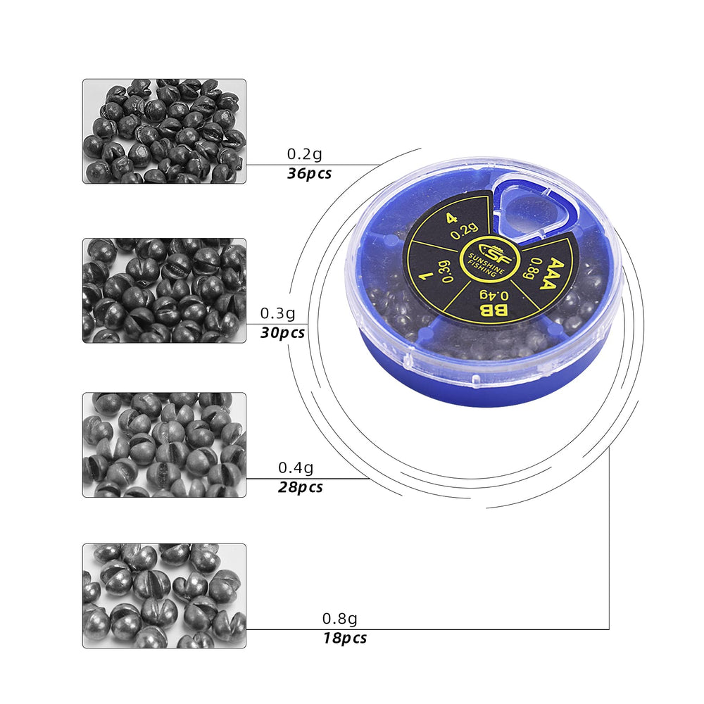0.8g lead split shot (18 pcs)