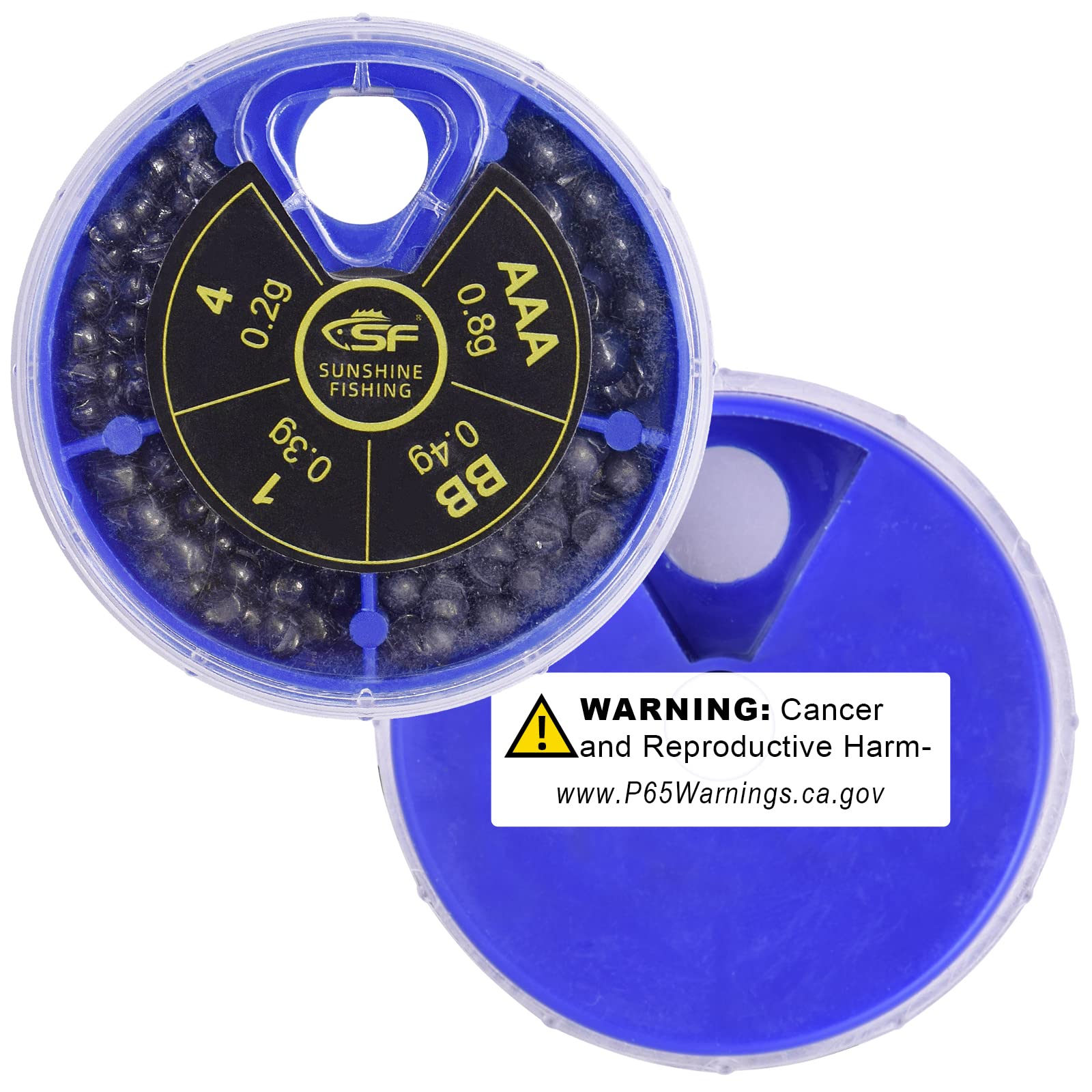 Lead sinkers attached to fishing line