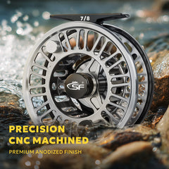 SF SF-003 Pro reel disc drag provides smooth resistance on runs.