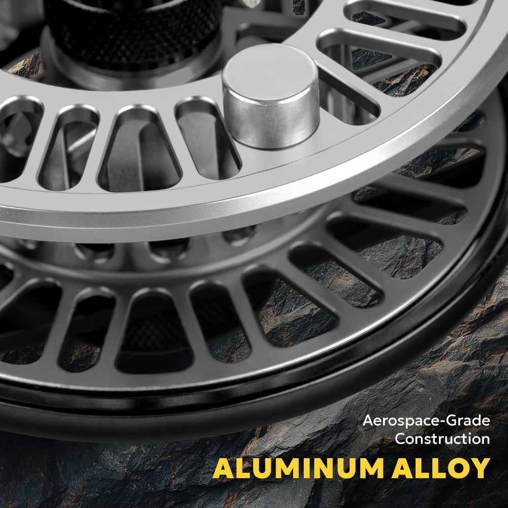 SF SF-003 Pro reel gunmetal gray and black finish looks rugged.