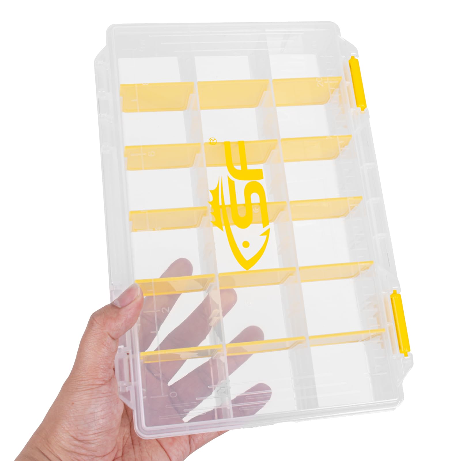 Close-up of removable dividers inside SF Tackle Box 3600