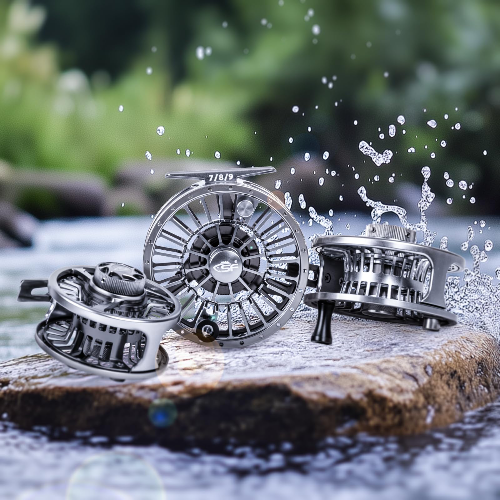 SF005 reel compatible with 3/4/5 WT outfits for versatile setups.