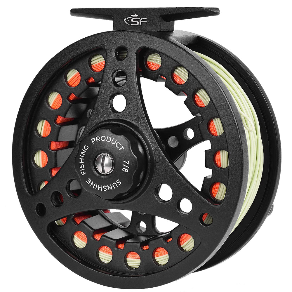 Left-to-right retrieve dial on Matt Black reel