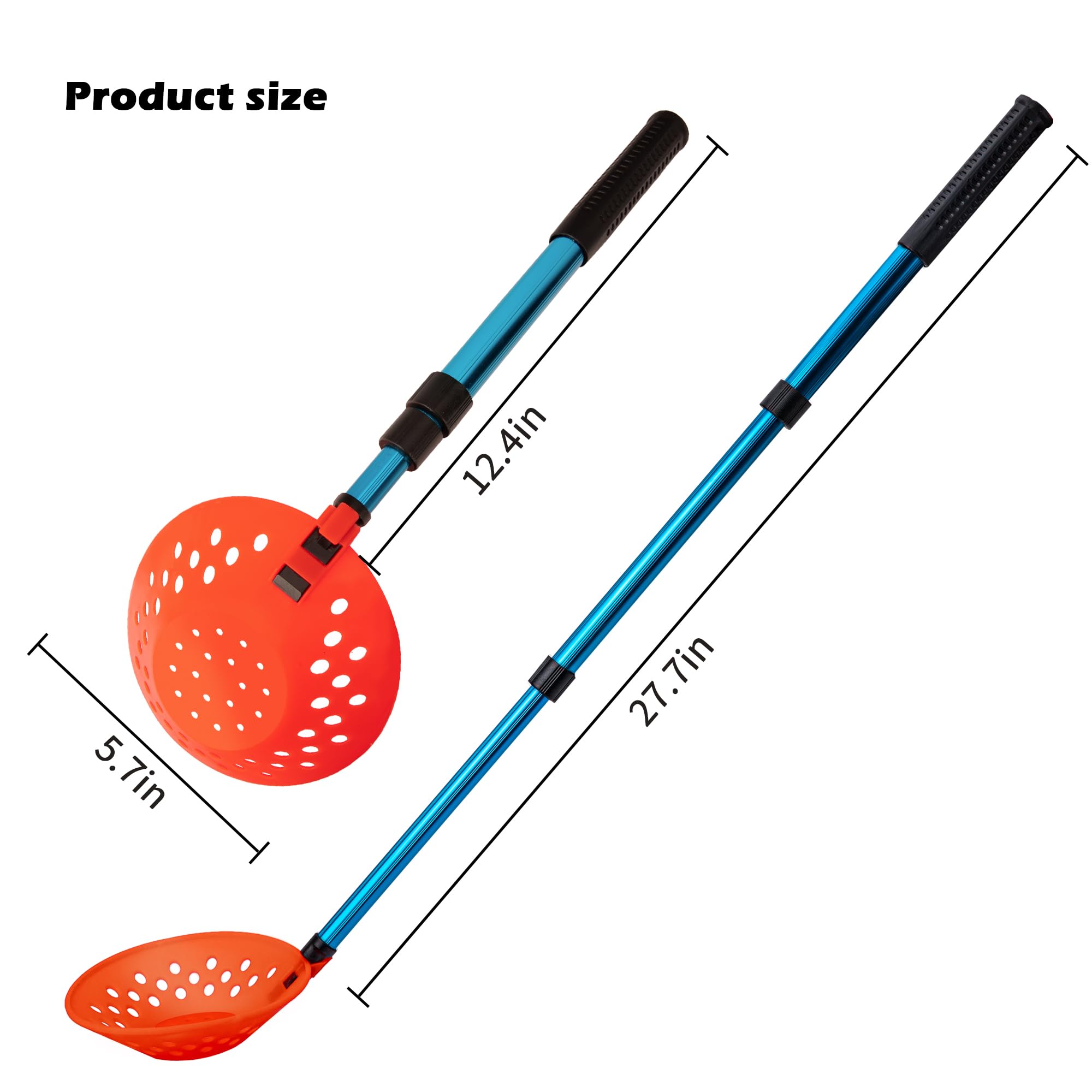 Close-up of 5.7 inch ice scoop diameter