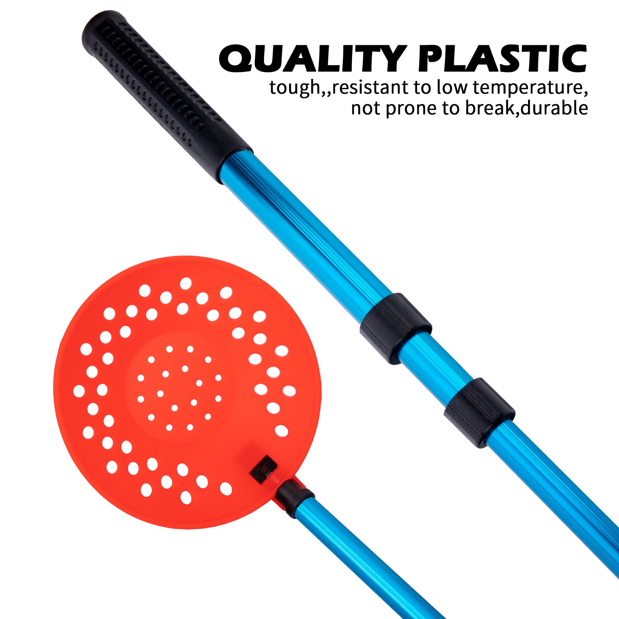 Ice scoop blue with aluminum alloy pole for durability