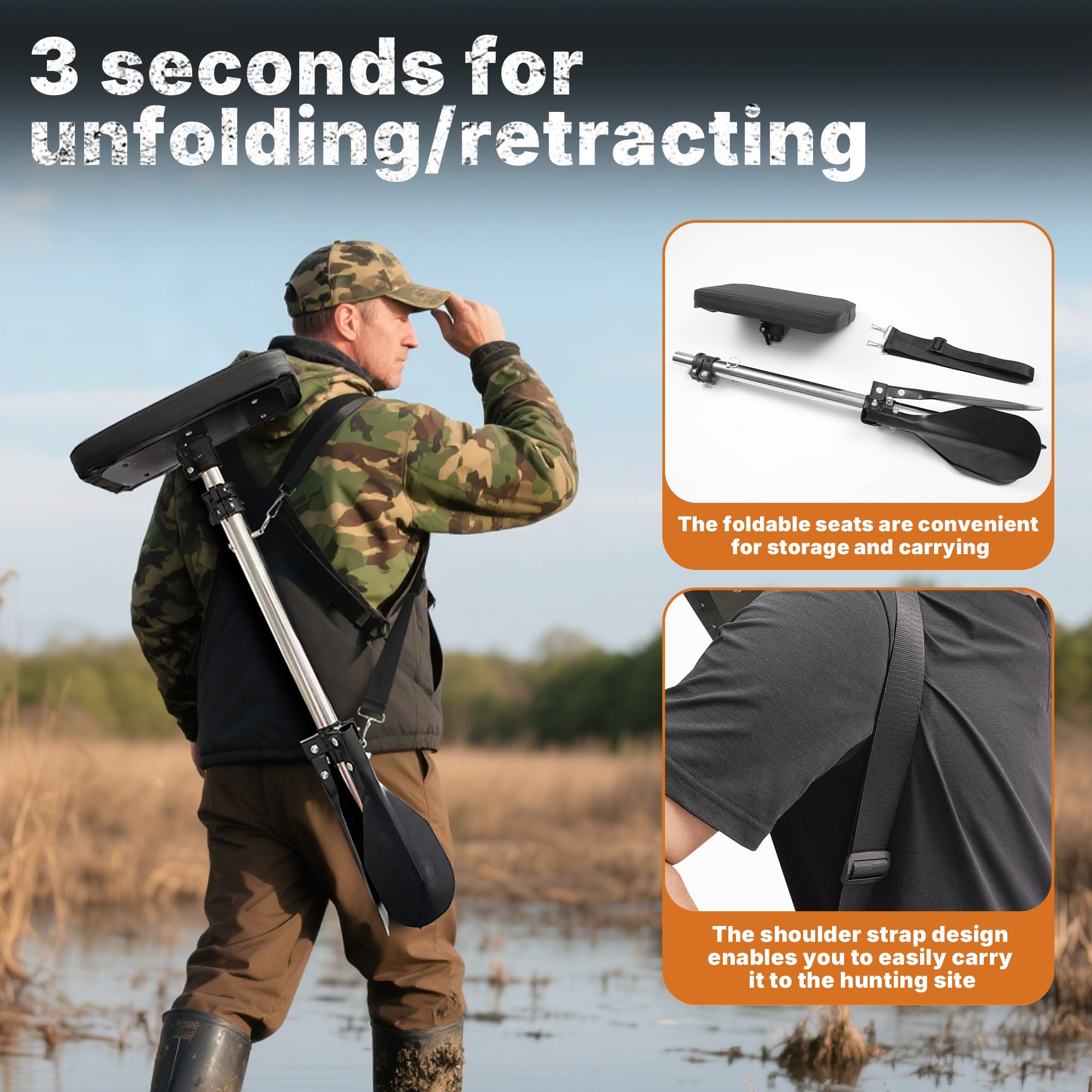 SFNSM waterfowl-hunting-chair-in-mud demonstrates ground-mounted stability