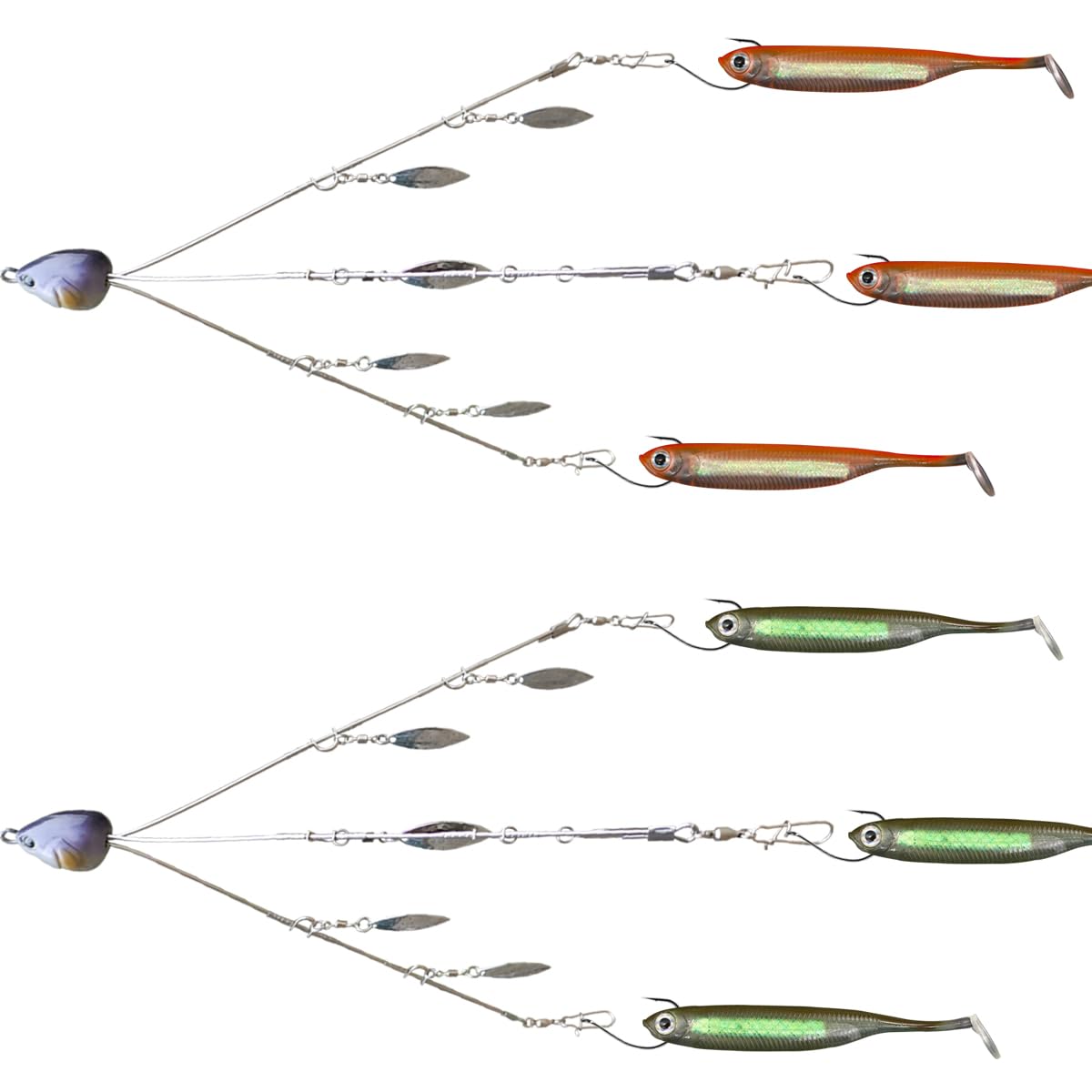 Shad umbrella rig - 3-arm spinner, 2-piece set, 25 cm length, 33 g weight