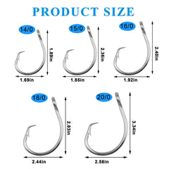 Shaddock circle hook with closed eye demonstrates durability and reduced gut hooking.