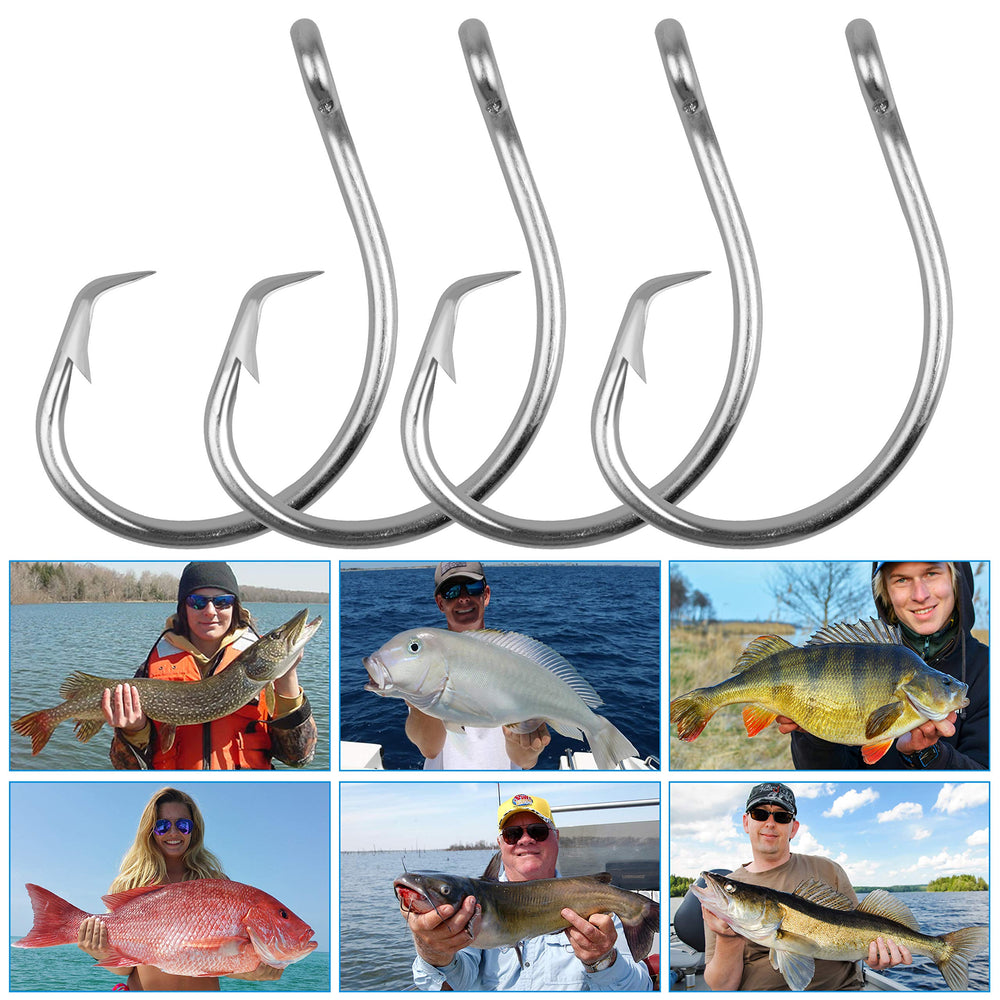 Shaddock tuna hooks 8/0 to 20/0 range shows versatile big-game compatibility.
