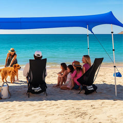 SHADE ECO Nomad XL beach shade setup provides expansive family coverage.
