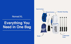 SHADE ECO Nomad XL stable 4-post setup anchors against breeze.