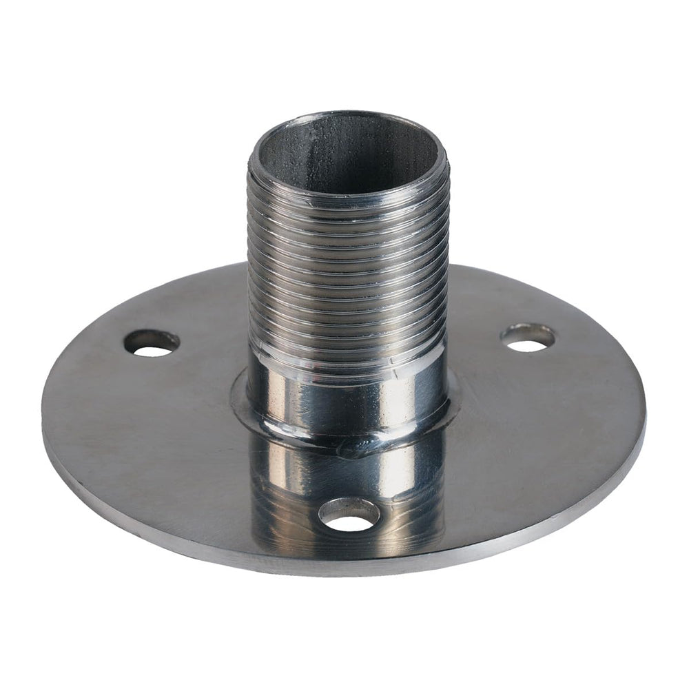 Shakespeare 4710 SS flange mount on deck securing GPS antenna installation.