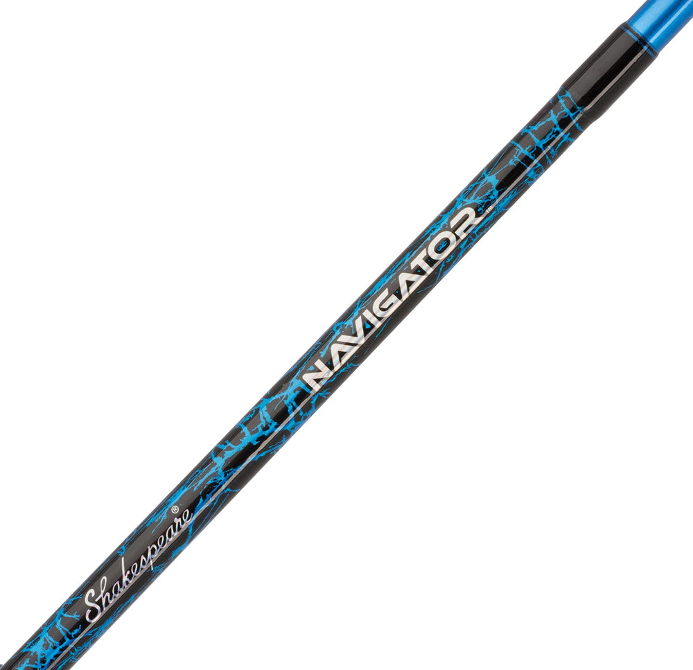 Shakespeare Navigator spincast with EVA split grip offers light comfortable handling