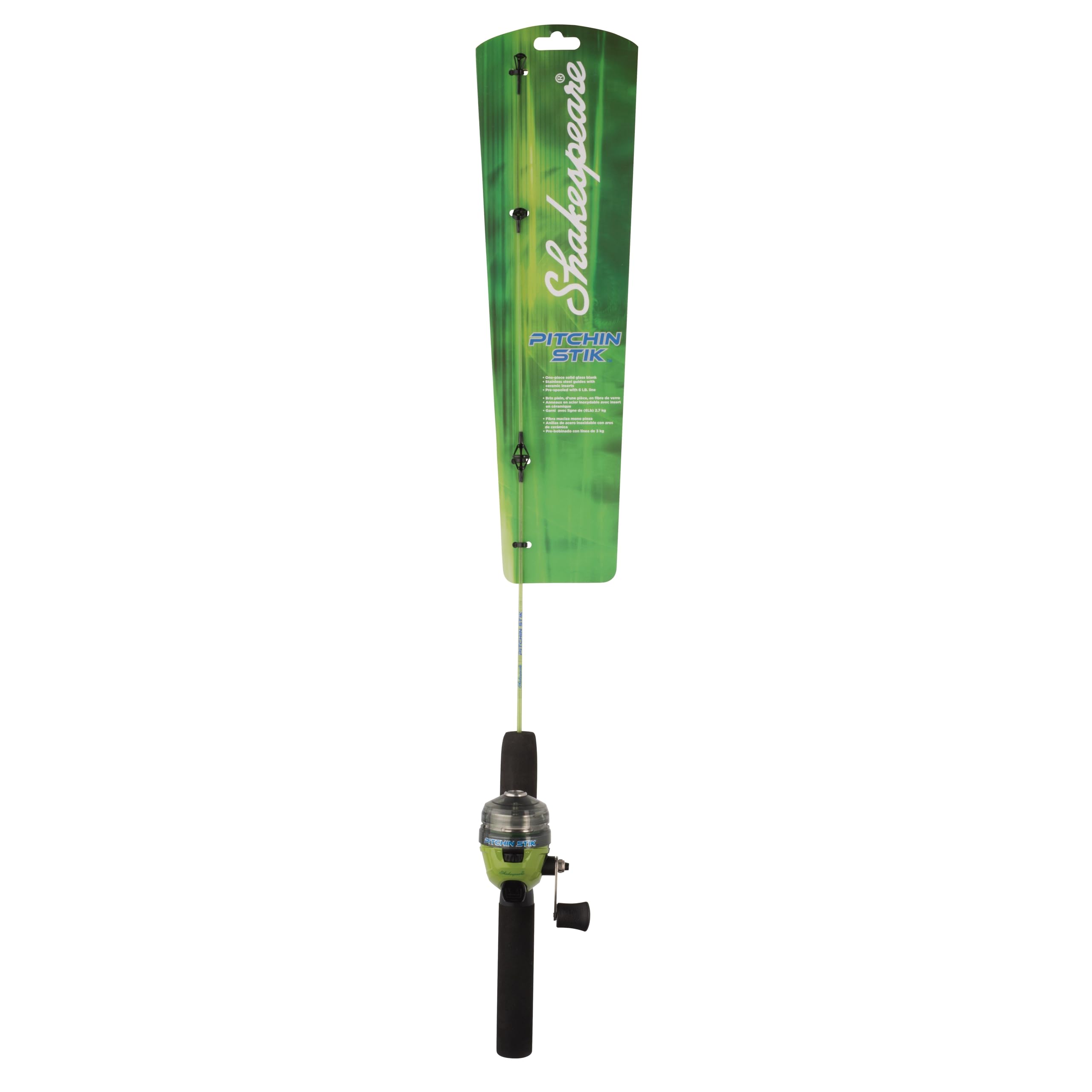 Shakespeare Pitchin Stik Spincast Reel with 2'6" Fishing Rod Combo, pre-spooled with 6lb line