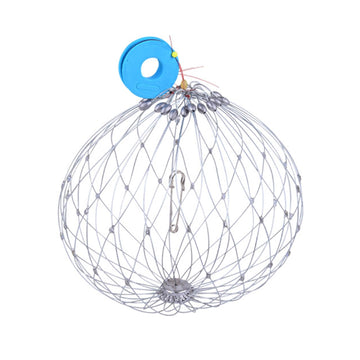 Shakven steel wire crab net with baiting needle attracts fish and shellfish.